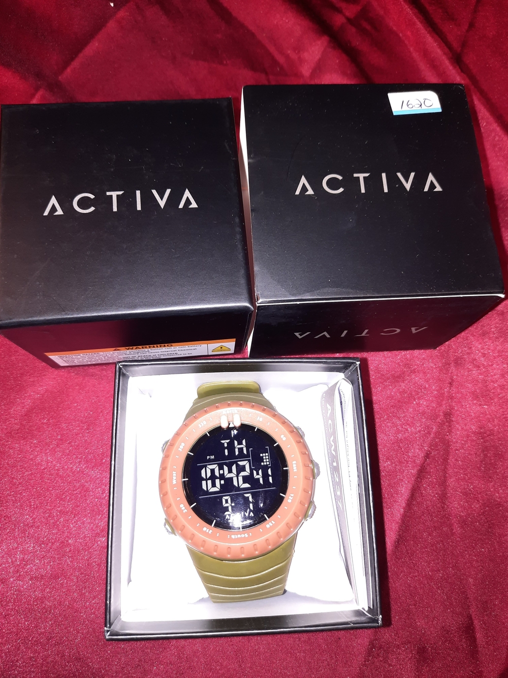 Ativa Men’s Olive Green Digital Watch with Brown Bezel 1620